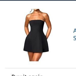 Black Strapless Mini Dress